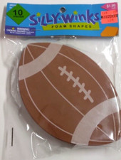 10pc Silly Winks Football Foam Shapes Arts  Crafts  other Projects Fun Coaster