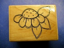 JRL DESIGN SUMMER DAISY RUBBER STAMP WOOD MTD C214