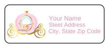 30 Personalized Return Address Labels, Princess Carriage, Tag, 2.625" x 1"