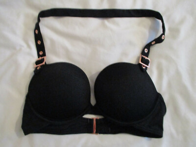 NEW LOOK HALTERNECK UNDERWIRED BIKINI TOP BLACK