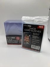 Ultra Pro 3X4 Thick Toploaders 130pt Point 1 Pack of 10 AND 100 THICK SLEEVES