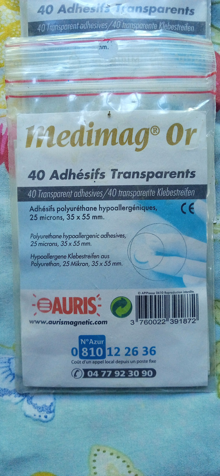 Aimants Thérapeutiques Titanium Medimag Diam 11 et Patchs Adhésifs Or Premium