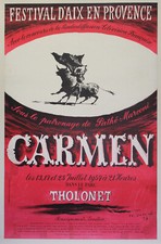 "CARMEN (FESTIVAL D' AIX EN PROVENCE 1957)" Affiche originale entoilée GANEAU