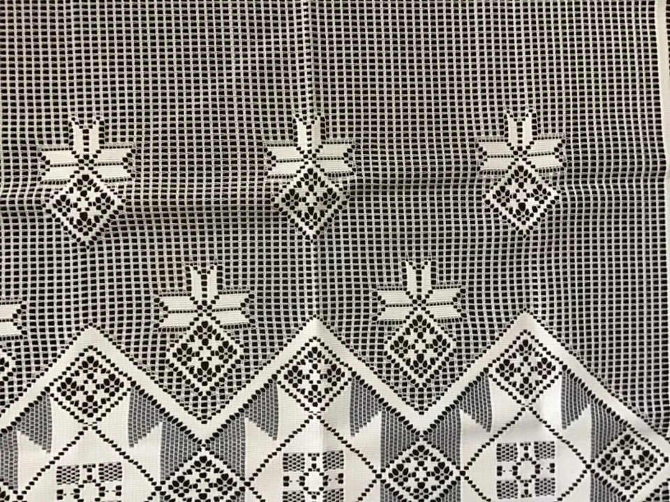 Edredón de retazos marfil encaje nivel ventana diseño 60'W x 35'L Foto 4 de 4