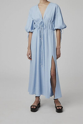 Altuzarra Donrine Self-Tie Midi Dress, Blue, Clear Sky, Women's, 40 Fr (8 Us), Cocktail & Party Wedding Guest Dresses Midi Dresses