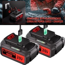 For Black Decker 20V Lithium Battery LBXR20 LBXR20 LBX20 6.0Ah USB-A Charging