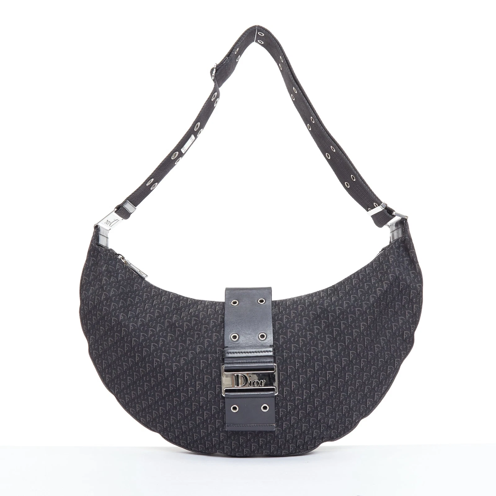 Sac bandoulière CHRISTIAN DIOR John Galliano Street Chic Hobo noir Diorissimo