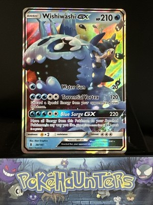 Pokemon Karte Wishiwashi GX 38/145 Guardians Rising Half Art L/P