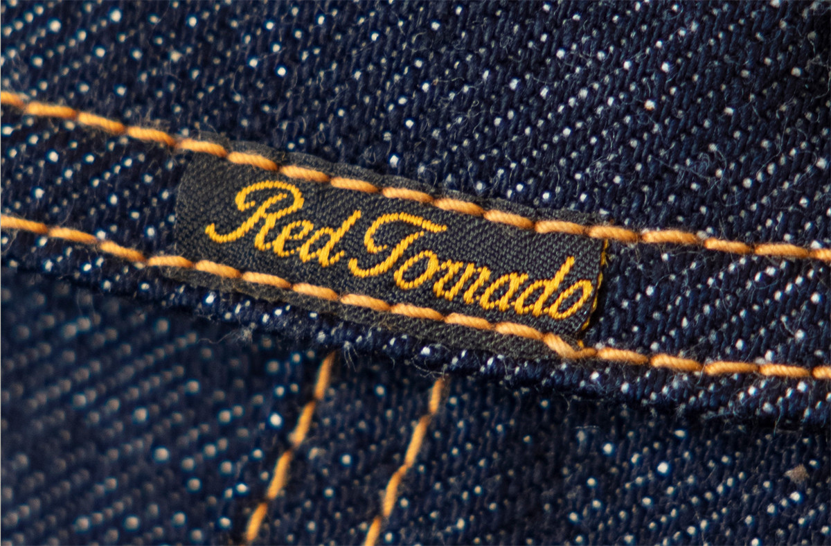 Red Tornado Mens Jean Jacket Wool Blanket Lined 18OZ Raw Selvedge Denim Coats image 6