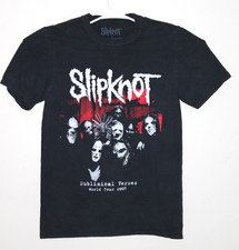 Slipknot Subliminal Verses World Tour 2005 T Shirt 2 Sided Tee Black Size Med
