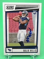 Malik Willis 2022 Panini Score #305 Rookie On Card  Auto  JSA Certified
