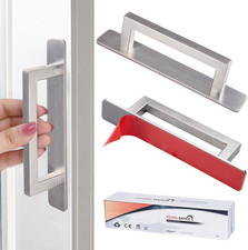 Self-Stick Adhesive Cabinet Handles - 6" Stainless Steel No-Drilling Easy Instal
