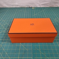 Authentic Hermes Empty Purse Scarf Shirt Gift Orange Storage Box 11 x 6.5 x 4