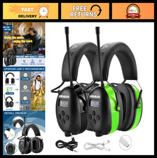 Upgraded Bluetooth Hearing Protection Earmuffs with AM/FM Radio, Noise Reduction