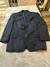 Jos. A. Bank Men's Tuxedo Blazer Black Striped 2-Button Notch Lapel 28