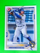 Mario Feliciano 2021 Bowman #BP-133 Prospects Milwaukee Brewers