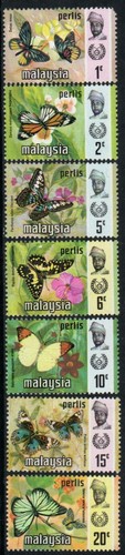 Francobollo Malesia-Perlis 47-53 - Farfalle