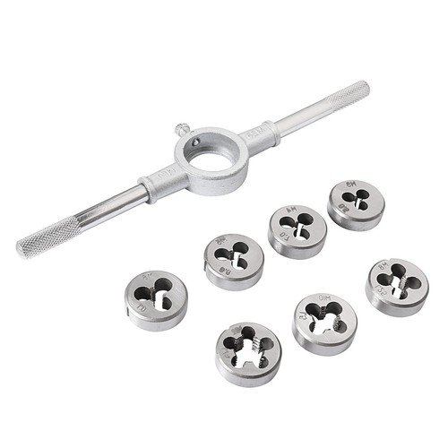 Die Set Handle 8Pcs M3-M12 Die Stock Handle Wrench Set for Tapping Repair 1