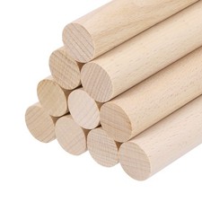 Wooden Dowel Rods, 25mm 1 x 6 Inch Round Wooden Rod for DIY, Pack of 10