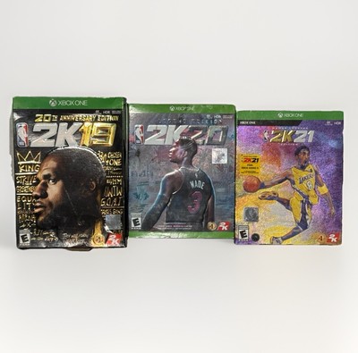 Lot of 3 NBA 2K Xbox One Games: 2K19 20th Ed, 2K20 Legend, 2K21 Mamba Ed