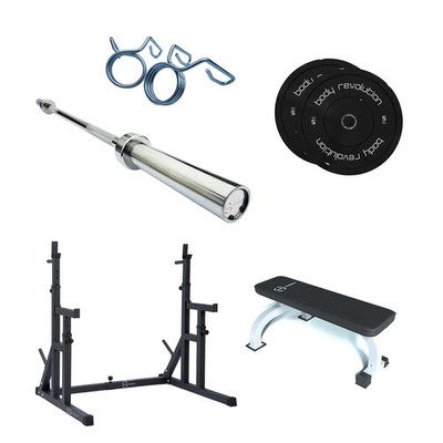 Home Gym Gewichtheben Squat Rack flache Hantelbank Set