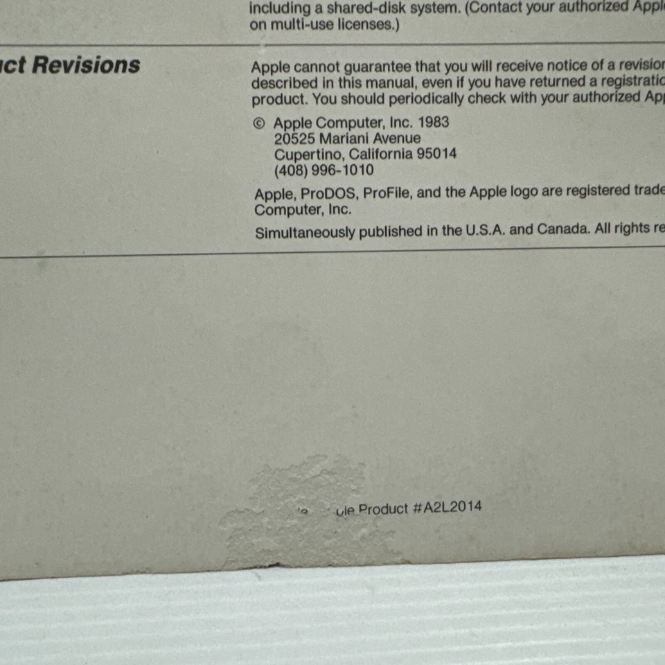 Apple II IIe ProDOS User's Manual 030-0899-A 1983 #A2L2014 - Image 3 of 4