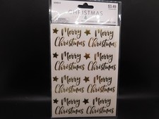 Christmas paper crafts Merry Christmas Foil stickers 3 sheets 48pc