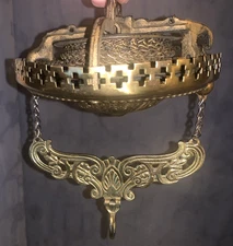 Antique  Bradley & Hubbard  Brass  Pull Down  or  Retractable  Lamp  Fixture