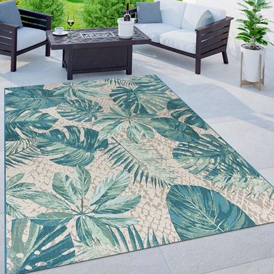 Rugshop Outdoor Rug Tropical Floral Indoor Outdoor Rugs Outdoor Carpet for Patio