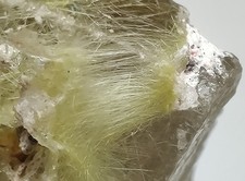 Rutile packed Quartz crystal with Kaolinite. Bahia, Brazil. 50 grams.