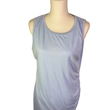 BTFBM Ruched Sheath Dress Lined Women's XL Blue Sleeveless Crew Neck Casual