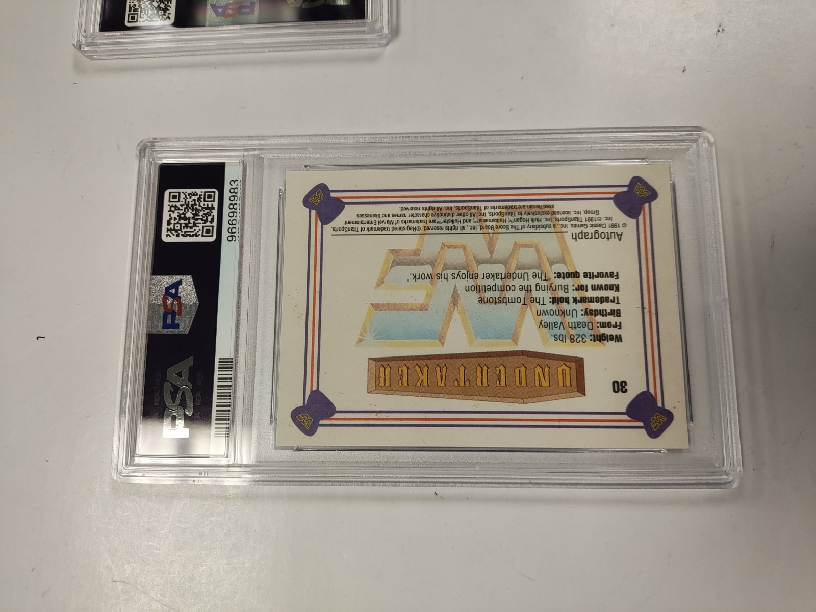 1991 CLASSIC UNDERTAKER ROOKIES PSA 8 (LOT OF 2) WWF CLASSIC GRADED CARDS    view 10