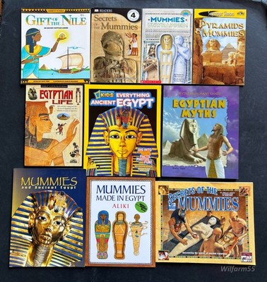 10 Lot   Books About  ANCIENT EGYPT   Pyramids   Mummies TEACHER LOT  3rd-4th Gr