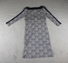 Tory Burch Dress Xs Blue White Silk Micro Dot Speckled Black Pipping Zip Sheath