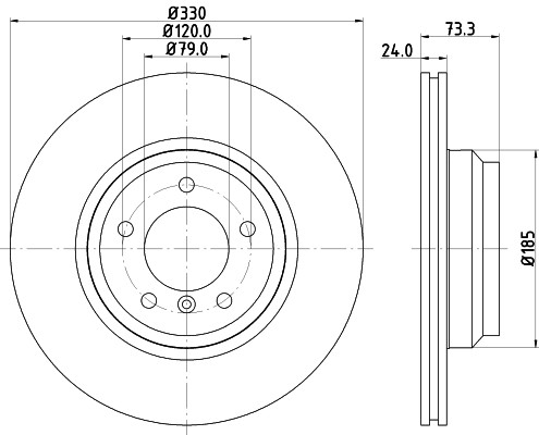 2x BRAKE DISC 8DD 355 128-431 FOR BMW X1/E84 N53B30A N52B30BF/A/B/AF N57D30 3.0L - Picture 2 of 6
