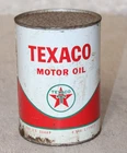 VINTAGE TEXACO OIL CAN ONE QUART FULL 1966