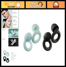 Flexible Reusable Ear Plugs 2-Pack for Sleep, Focus, Travel Noise Sensitivit
