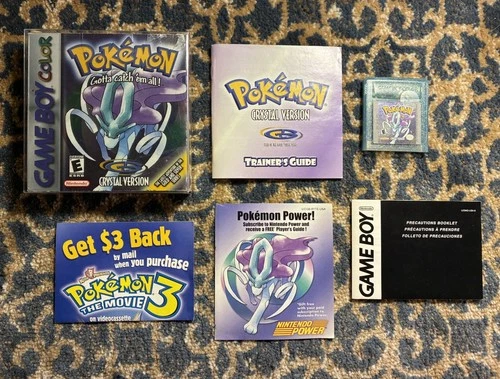 Pokemon Crystal Gameboy Color 100% CIB Complete In Box W/ All Inserts Authentic