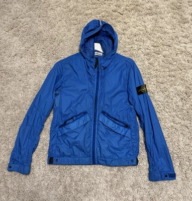 Stone Island Membrana TC Herren Windbreaker Jacke Blau Gr. L Kapuze Zip Nylon - Bild 1 von 4