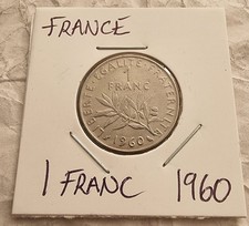 FRANCE - 1 Franc. 1960. French coin. Republique Francaise. Carded