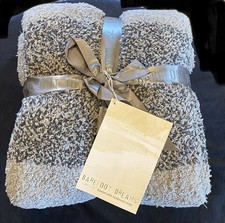 New Barefoot Dreams Warm Gray/Carbon Cozy Chic Throw 45 X 60 