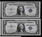 Old Money LOT of 5 consecutive 1935E & 1957 $1 Silver Certificates XF AU Fi7061 — photo 5