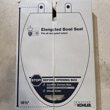 Kohler Elongated Toilet Bowl Seat 20110-0 Grip Tight Brevia 18-5/8" Set of 2