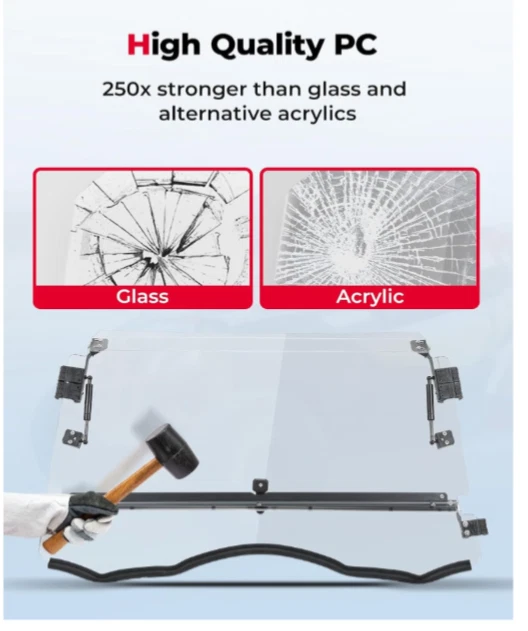 Parabrisas delantero abatible KEMIMOTO Comp. con Can Am Commander 2011-2020/MAX 800/1000 Foto 3 de 4