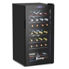 28 Bottle Wine Fridge Freestanding Compressor Wine Cooler Refrigerator, Beverage