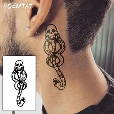 5pcs Skull Snake Head Death Eaters Dark Mark Waterproof Fake Temporary Tattoo US