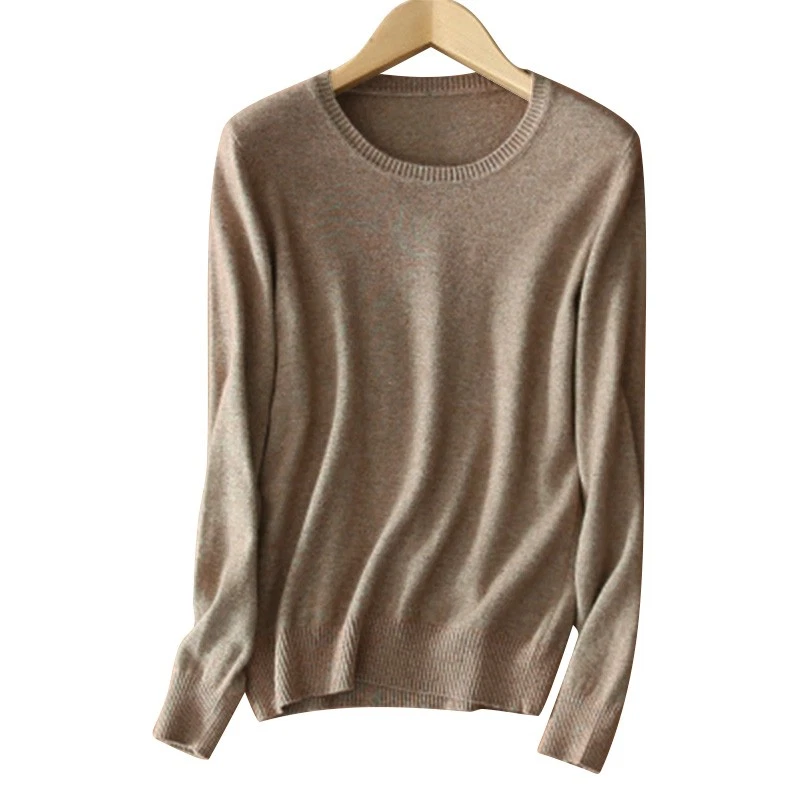 Damen Strickpullover Winter Warm Wolle Kaschmir Rundhals Solid Pullover Slim Fit - Bild 4 von 4