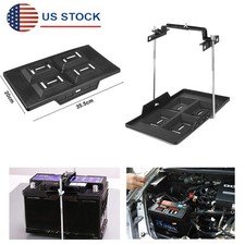 Big Car Battery Tray Adjustable Hold Down Clamp Bracket Kit Screw Rod 27cm Usa
