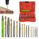 15x Screws Bolt Extractor Set W/ Reverse Drill Bit Ez Out Stripped Screw Nut Set