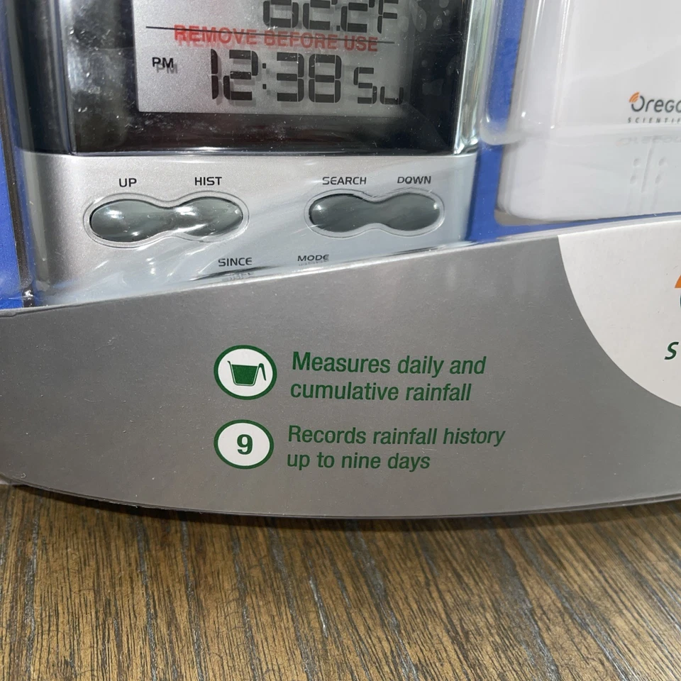Oregon Scientific Wireless Rain Gauge with Thermometer RGR126 NEW SEALED - Image 3 of 4